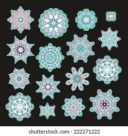 Set of decorative Christmas stars 