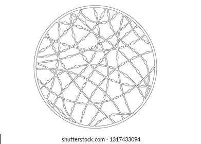 Set decorative circle card for cutting. Drop line pattern. Laser cut panel. Vector illustration.