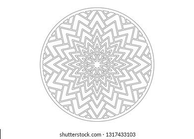 Set decorative circle card for cutting. Geometry, line, flower pattern. Laser cut panel. Vector illustration.