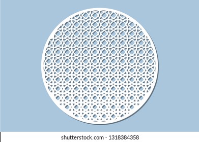 Set decorative circle card for cutting. Arabesque pattern. Laser cut panel. Vector illustration.