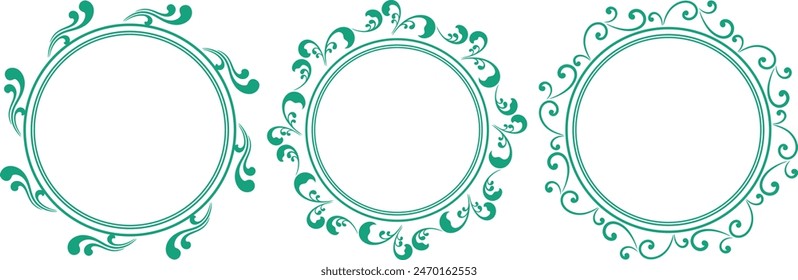 conjunto de Ilustración vectorial de marco de círculo decorativo