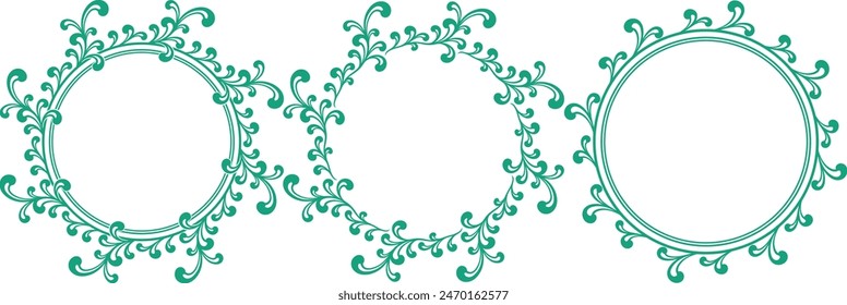 set of decorative cirlce frame vector illustration