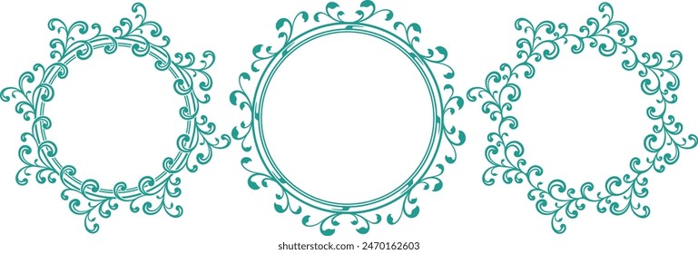 Set von dekorativen Circle Frame-Vektorillustration