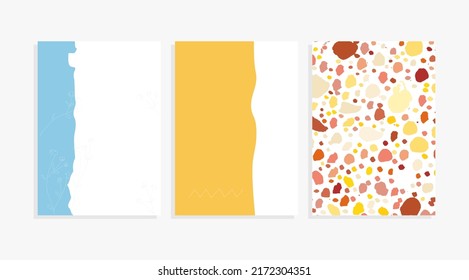 Satz dekorativer, bunter Hintergrund mit Platz- und Aquarellrottchen 