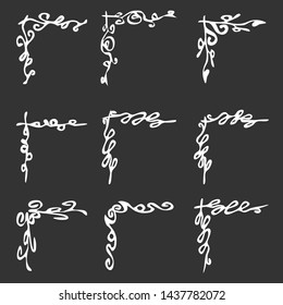 Set of decorative corners for your design. Decoration books.