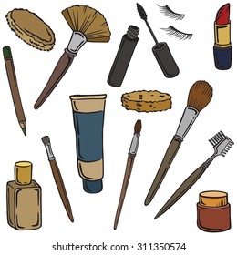 set of decorative cosmetics
