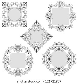 Set of decorative delicate frames