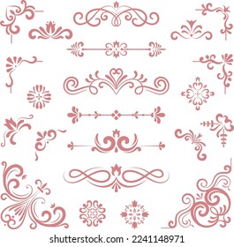 Set of decorative design elements
Collection of vector gold vintage decorative elements for page decoration.