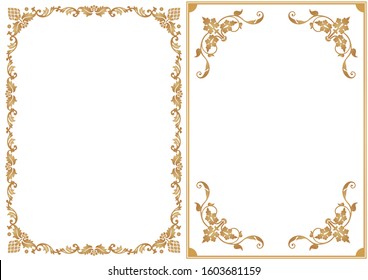 set of decorative design elements. floral frames.