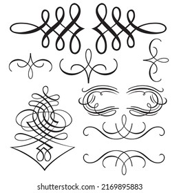 Set Decorative Design Elements Hand-drawn Vector Illustration