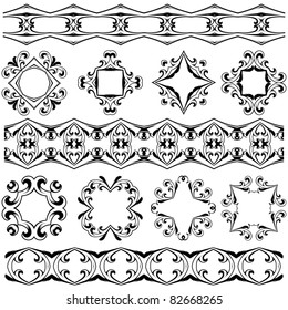 Set decorative design elements, vector