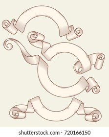 Set of decorative design elements - vintage ribbons