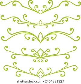 Set of decorative divider elements. Border florish collection. Vector.