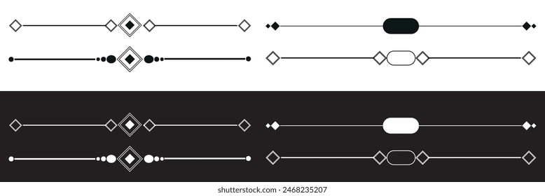 Set of decorative divider elements. Border collection. Vector.   isolated on white and black background. Vector illustration . EPS 10 