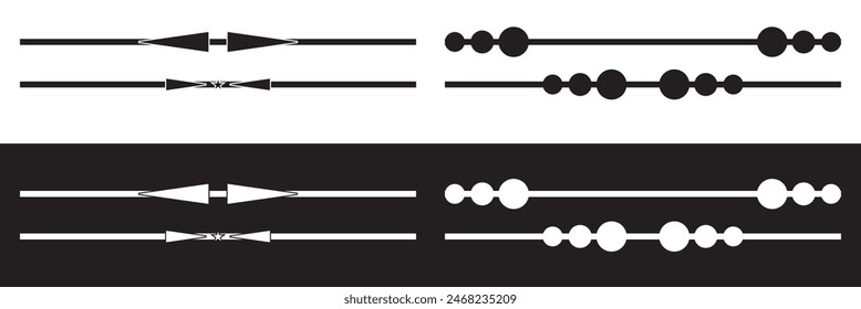 Set of decorative divider elements. Border collection. Vector.   isolated on white and black background. Vector illustration . EPS 10 