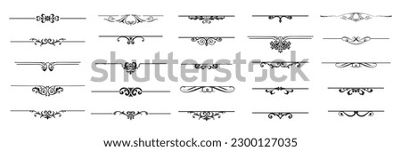 Set of decorative divider elements. Border florish collection. Vector.