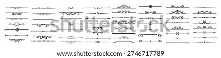 Set of decorative divider elements. Border florish collection. Vector.