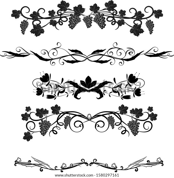 Set of decorative
dividers, borders