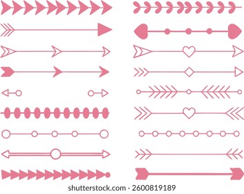 Set of Decorative Dividers, Borders, Lines, arrows