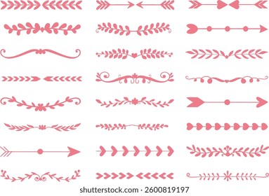 Set of Decorative Dividers, Borders, Lines, arrows