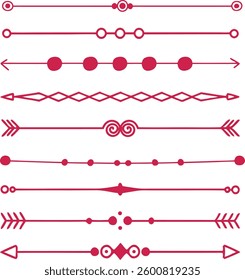 Set of Decorative Dividers, Borders, Lines, arrows
