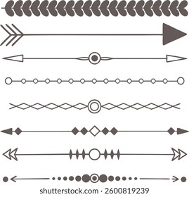 Set of Decorative Dividers, Borders, Lines, arrows