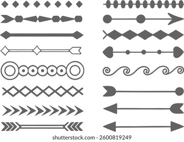 Set of Decorative Dividers, Borders, Lines, arrows