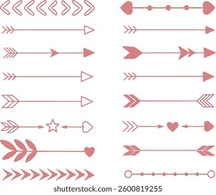 Set of Decorative Dividers, Borders, Lines, arrows