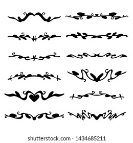 Set of decorative dividers for your design. Vector illustration