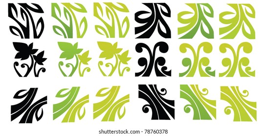 set of decorative ecological objects