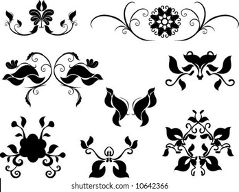set of decorative elements