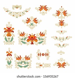 Set of decorative elements