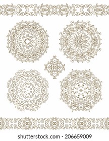 Set of decorative elements for art works 