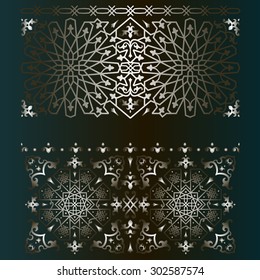 Set of decorative elements for art works. Colorful ornamental background with mandala elements. Islam, Arabic, Asian, Marrakesh  motifs.