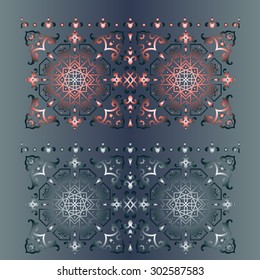 Set of decorative elements for art works. Colorful ornamental background with mandala elements. Islam, Arabic, Asian, Marrakesh  motifs.