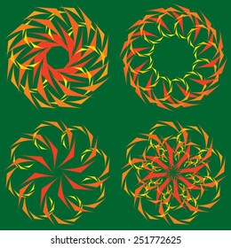 set of decorative elements based on duplicated lines