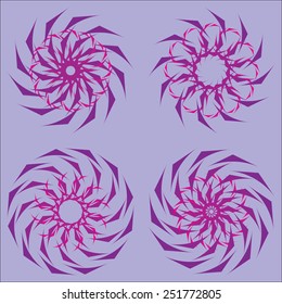 set of decorative elements based on duplicated lines