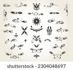 Set of  decorative elements for design isolated, editable. From the largest and best collection of decorative elements .