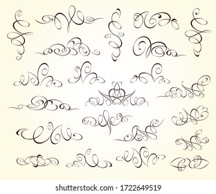 Set of decorative elements for design isolated, editable.