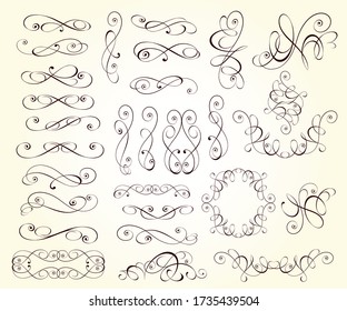 Set Decorative Elements Design Isolated Editable Stock Vector (Royalty ...