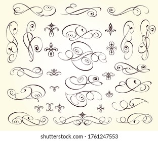 Set of decorative elements for design isolated, editable