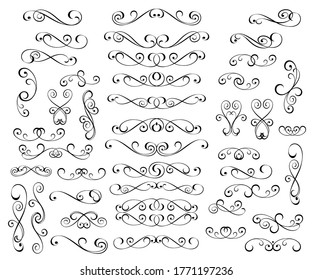 Set of decorative elements for design isolated, editable