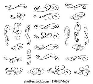 Set of decorative elements for design isolated, editable.