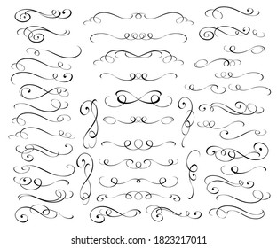 Set of decorative elements for design isolated, editable.