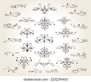 Set of  decorative elements for design isolated, editable. From the largest and best collection of decorative elements 
