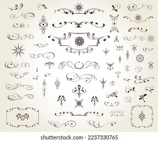 Set of  decorative elements for design isolated, editable. From the largest and best collection of decorative elements 