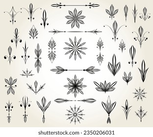 Set of  decorative elements for design isolated, editable. From the largest and best collection of decorative elements .