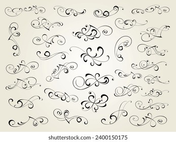 Set of  decorative elements for design isolated, editable. From the largest and best collection of decorative elements .