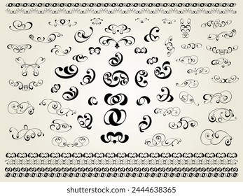 Set of  decorative elements for design isolated, editable. From the largest and best collection of decorative elements .