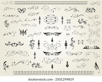 Set of  decorative elements for design isolated, editable. From the largest and best collection of decorative elements .
